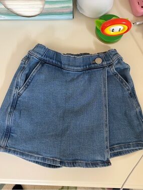 Uniqlo Blue Denim Skort with Front Button